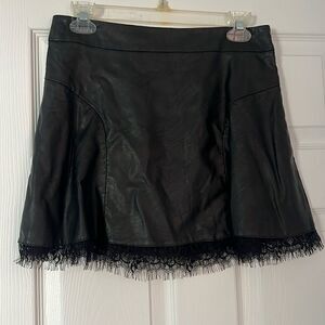 Motivi Leather Mini Skirt - Black Leather Lined Skirt - BRAND NEW - Size 6